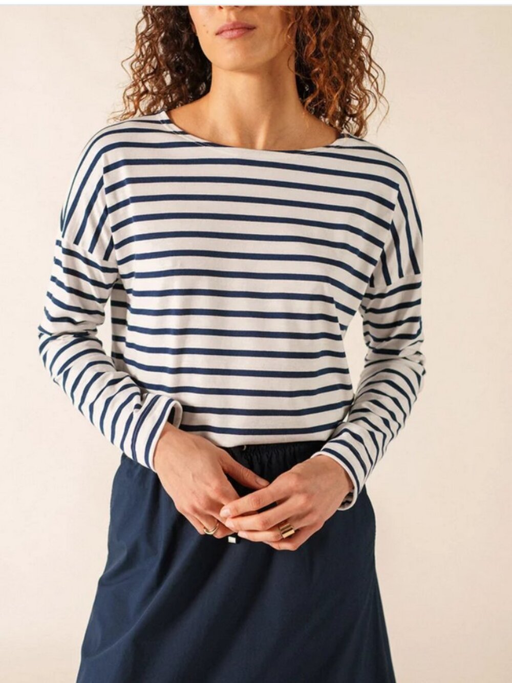 Saint James MINQUIERS DROP II - Drop-Shoulder Breton Striped Shirt